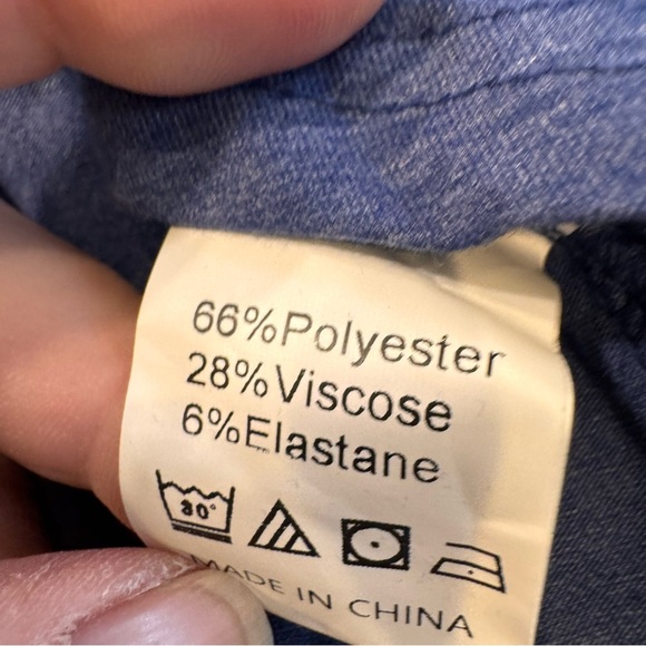 Halara Women’s Dress Deep V Neck Hi-Low Crossover Hem Flown Blue Sz M NWT - Picture 11 of 15